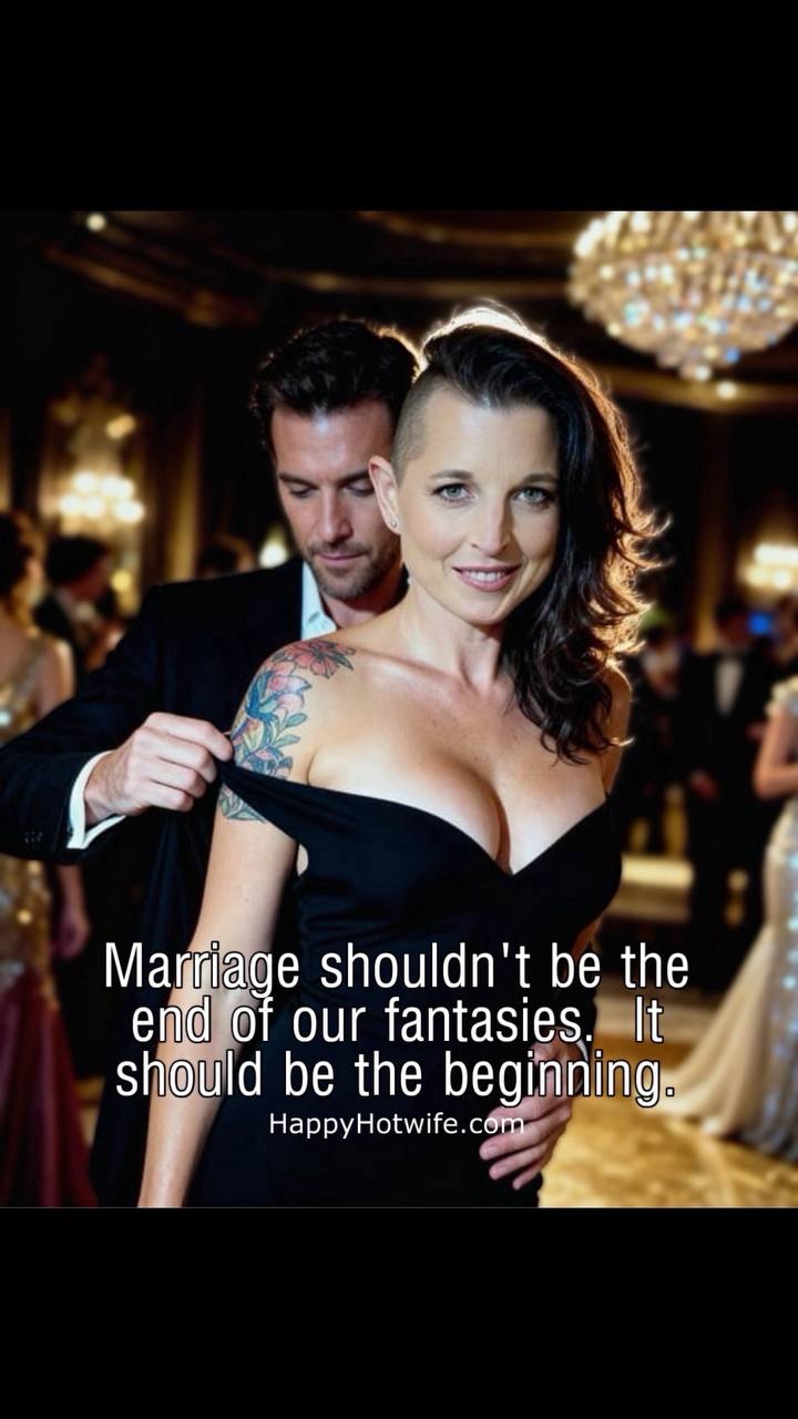 Happy Hotwife black dress ballroom — does Hotwife lifestyle ruin marriages